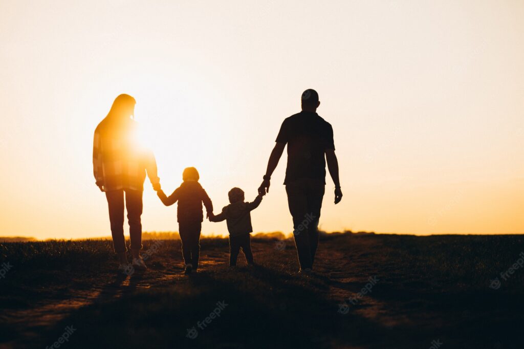 Feliz Familia Silueta Puesta Sol 1303 22466